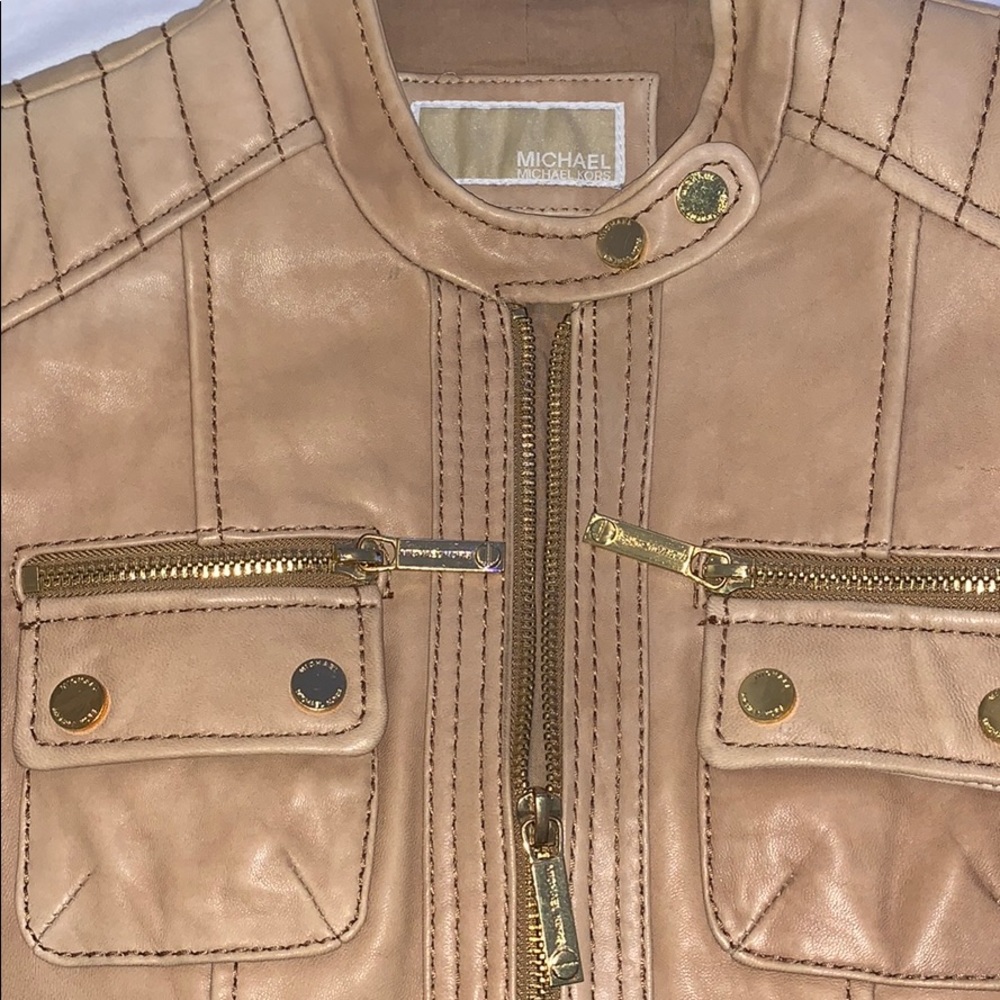 Michael Michael Kors leather jacket . Camel color. Moto jacket. Fully lined.